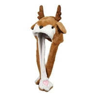 Poatren Reindeers Hatho uho seli u kapu za skakanje smiješno plišano svjetlosni kapa za djecu
