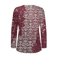 Dugm Dugme Majica za žene, Dressy Casual Jesen i zimski gornji vintage cvjetni tiskani klub Dressy Trendy