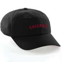 Daxton USA Gradovi bejzbol tata kapa kapa pamuk nestruke niskostruk navlake - Chicago crna crvena
