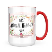 Neonblond sretan cvjetni pogranični poklon za treneru životinja za ljubitelje čaja za kavu