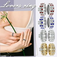 Inlaid Heart Cincon Full Diamonds Micro-Inlaid Diamonds uzorak Europski i američki prsten za par, 8