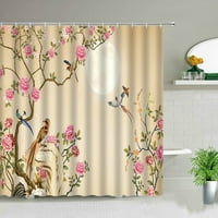 Cvjetni biljni scenovod za zavjese s tušem kineski stil cvjetni ptičji pejzaž zaslon za kupatilo maslačak