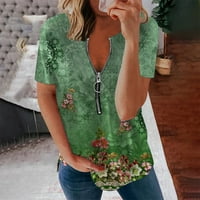 HHEI_K Trendy Ljetne košulje Ženske modne casual vintage cvjetno tiskane casual majica kratki rukav
