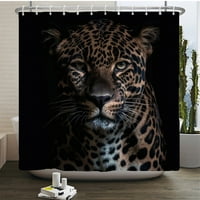 Leopard Tiger Tuš za zavjese Šumske životinje Kupatilo Poliester Tkanina Početna stranica Dekor za kupanje