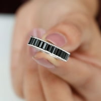 Laboratorija je stvorila Black Diamond Semi Eternity Band Prsten za muškarce, srebrna, SAD 13,00