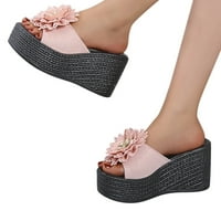 Daznico papuče za žene Ženske klinove otvorene prste čvorove cipele za plažu Roman papuče sandale ružičaste