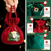 Njspdjh božićna torba Božićne božićne voće Velvet torba baršunasta torba Paketa Poklon torba