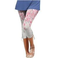 Ženska rastezanja Kee-Duljina joge hlače cvjetne hlače na plaži, ružičaste, s