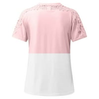 Bazyrey izlazi vrhove za žene plus veličine tenkinje ljeto labavi čvrsti bluze ružičaste s
