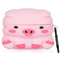 Besoar Sit Pink Pig za Airpod Pro Pro Gen Case, Cartoon Slatka moda Kawaii Cool Silikonski dizajn 3D poklopac za Airpods Pro, životinja smiješna lijepa za žene Djevojke Dječje djeci Dječji djeci Dječji slučajevi
