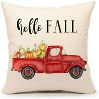 Hello Fall kamion bacač jastučni poklopac Farmhouse Jesenski kafor za jastuk za kauč Couch Pamuk posteljina