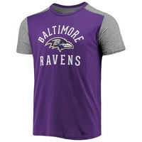 Muške veličanstvene teme Purple Sivi Baltimore Ravens Polje Telub Majica