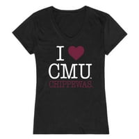 Ljubav u Central Michigan University Chippewas Ženska majica Crna Velika