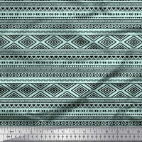 Soimoi Purple Japan Crepe saten tkanina Aztec Geometrijski print Šivenje tkanine široko