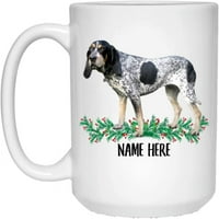 Smiješni personalizirani tekstni pokloni Bluetick Coonhound tamno plavo po mjeri Božićni pokloni bijela
