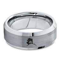 Tungsten Aljaska Posljednja granica Državna planinska band prsten za muškarce Žene Udobnost Fit Grey