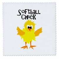 3drose smiješno slatko softball chick ballball pauftball igrač - kvadrat