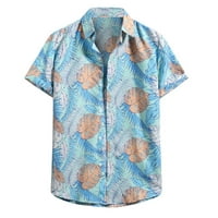 CLlios muške modne havajske majice Ljetni rever s kratkim rukavima dolje bluza tropsko print plaža Majice
