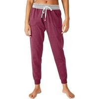 HHEI_K modne žene labave džepove pune boje crtež kućne sportske casual pantalone lanene hlače za žene