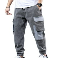 Muški elastični struk teretni pantaloni džepovi za izvlačenje Hlače Istezanje čvrstih pantalona