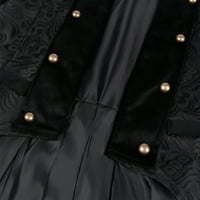 Muška gotička jakna za vrata za vrata Gotički viktorijanski kaput uniforma HALLO Ween kostim crna veličina
