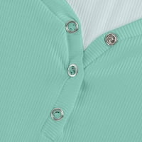 APEPAL Womens Solid Ribbed Knit Henley majice s dugim rukavima V izrez Slim Fit Ležerne bluza Pulover
