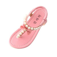 Djevojke Sandasls Pearl Bowknot Flip-Flops Slingback Mekane jedino lagano papuče cipele za djecu Veličina
