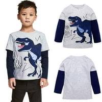 SHPWFBE odjeća Toddler dugih beba crtane djevojke majica rukava za majicu tiska Dinosaur Boys Outfits