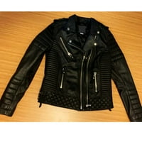 Noora Boda kožna replika crna koža Bikarska jakna Kay Michaels Unise stil prekrivena kožna jakna YK38