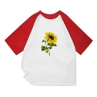 Suncokretove košulje za muškarce Ljeto Ležerne prilike Raglan kratki rukav Graphic Crewneck Pulover