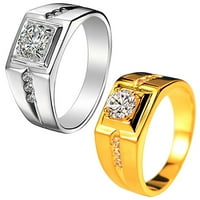 Muškarci Bling Rhinestone Inlaid svadbeni zabava široki prsten nakit prstena poklon