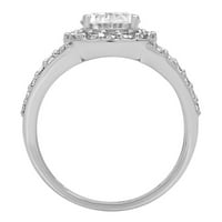 2. CT ovalni rez pravi prirodni dijamant VS1-VS I-J 18K bijelo zlato halo obećava Izjava o vjenčanju