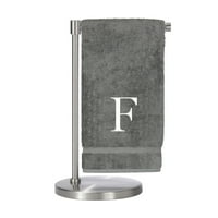 Monogrammirani ručnik za kupanje, personalizirani poklon, skup 2- Silver blok slova vezeni ručnik -