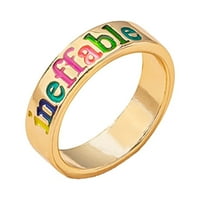 Dječak prstenovi šareno pismo ulje kapljivih prsten ljubavni prsten ženski retro običan prsten poklon