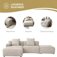 Acanva luksuzni modernog modularne sekcijske kaučem na kauču na kauču sjedala sjedišta sa ležaljkama