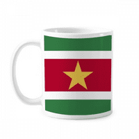 Surinam Nacionalna zastava Južna Amerika Zemlja Šol Pottery Cerac kafe Porcelanski čas