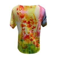 Daqianske košulje za žene Modni ženski kauzalni bluza za ispis V-izrez kratki rukav majica Ljetni vrhovi