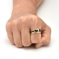 Galaxy Style Tungsten Carbide Prsten W Opal & Gold Leaf Inlay in ili vjenčani opseg za muškarce