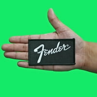 Muški logotip Fender vezeni flaster crni