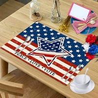 DEKORATIVNA TABELA ZATVORENA DAN STAR STARMATS Američki zastava Patriotski ukrasni placemi za večeru