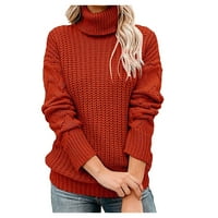 Ženska modna klirens džemper, modne žene casual turtleneck pulover pulover s dugim rukavima