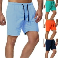 Muškarci Ljetni casual atletska elastična struka Kartološka plaža Shorts Workout Blue Blue 2XL