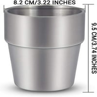 Set od nehrđajućeg čelika dvostruka zidaliziranih metalnih čaša ml ml slaganja i neraskidive šalice