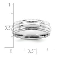 Čvrsti sterling srebrni udobnost fit dvostruko milgrain veličine vjenčanog prstena