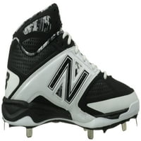 Nova ravnoteža Muška metal Mid baseball cipela, crna bijela SAD)