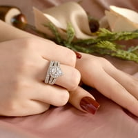 Wuziwen Carats prsten za vjenčanje za žene za žene Sterling Silver Cubic Cirkonia veličine 10