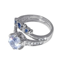Heiheiup angažirao nakit bijeli za žene okrugli kamen svijetli prsten cirkon modni nakit prstenovi obični