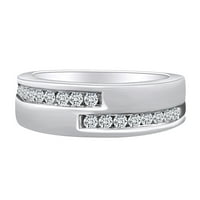 0. Okrugli oblik karata Bijeli prirodni dijamantski vjenčani prsten za vjenčanje 14K čvrsto zlato
