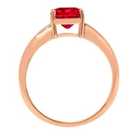 2.5ct jastuk rezan crveni simulirani rubin 18k ružičasto zlato Angažovane prstene veličine 4,75