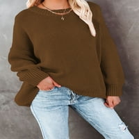Arainlo Women? S Čvrstim pletenim džemperima, prevelizirani vratni vrat dugih rukava s dugim rukavima